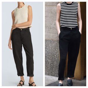 Everlane NWT Womens Size 2 The Relaxed Chino 100% Tencel Soft Black